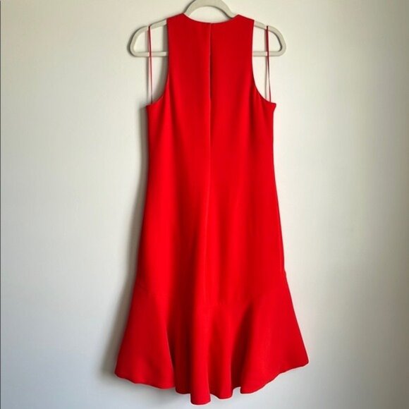 Trina Turk Keyhole High Low Petal Sleeveless Dress in Red - 6 - Picture 3 of 11